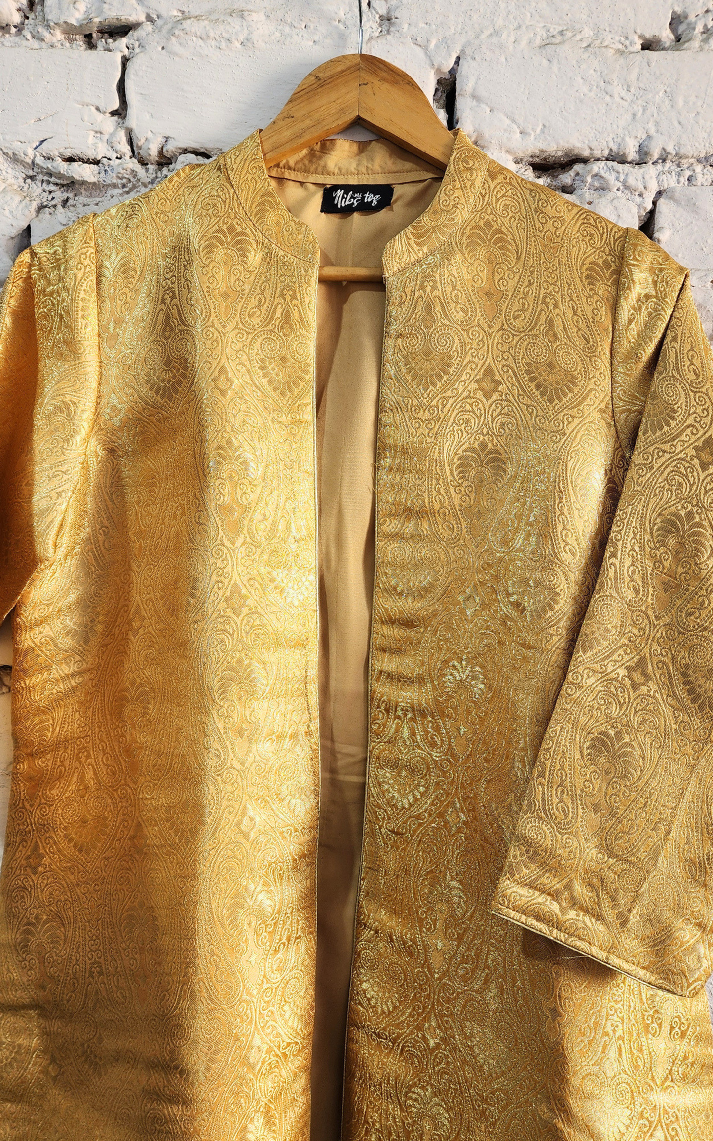 Golden Banarasi Long Jacket