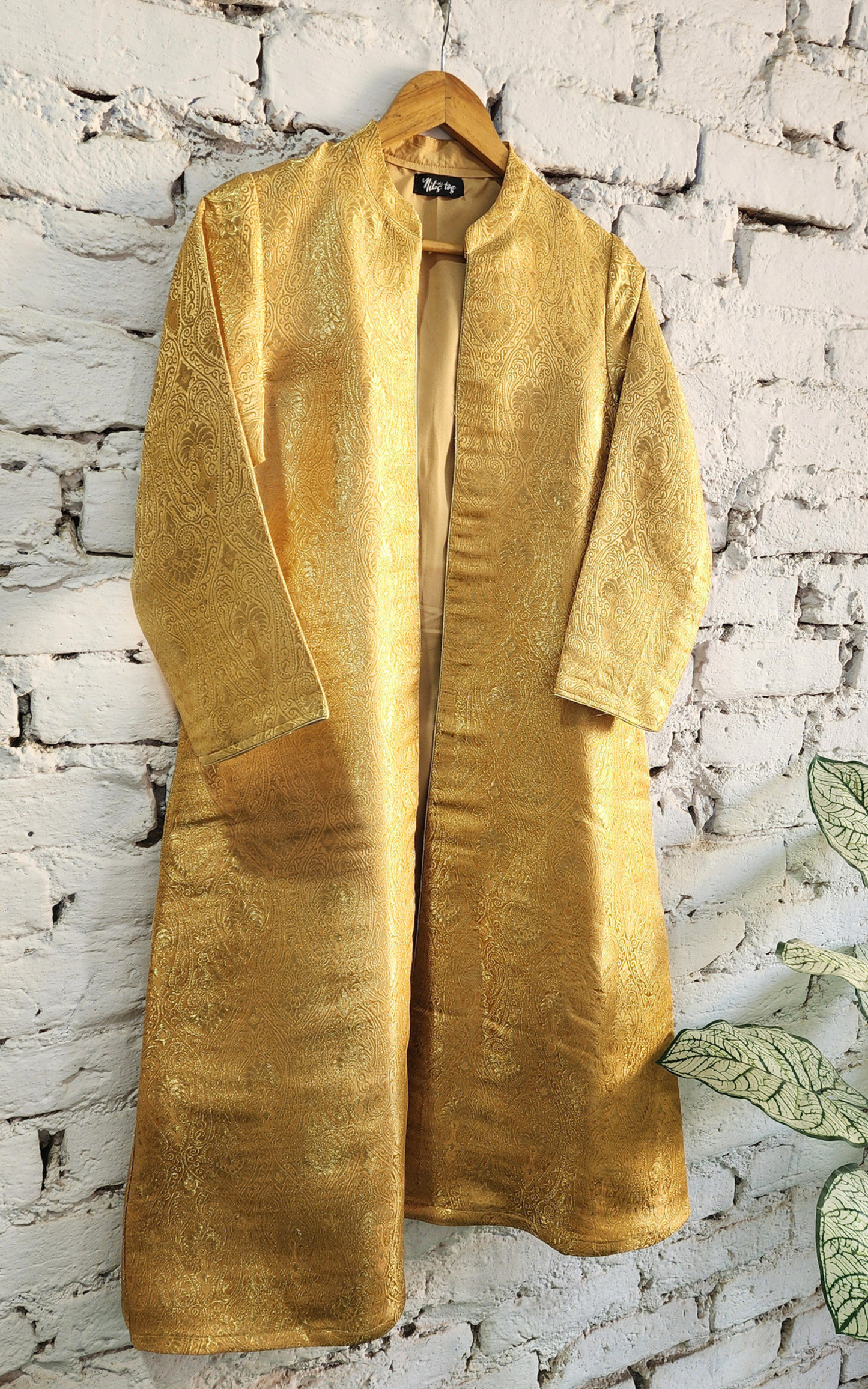 Golden Banarasi Long Jacket