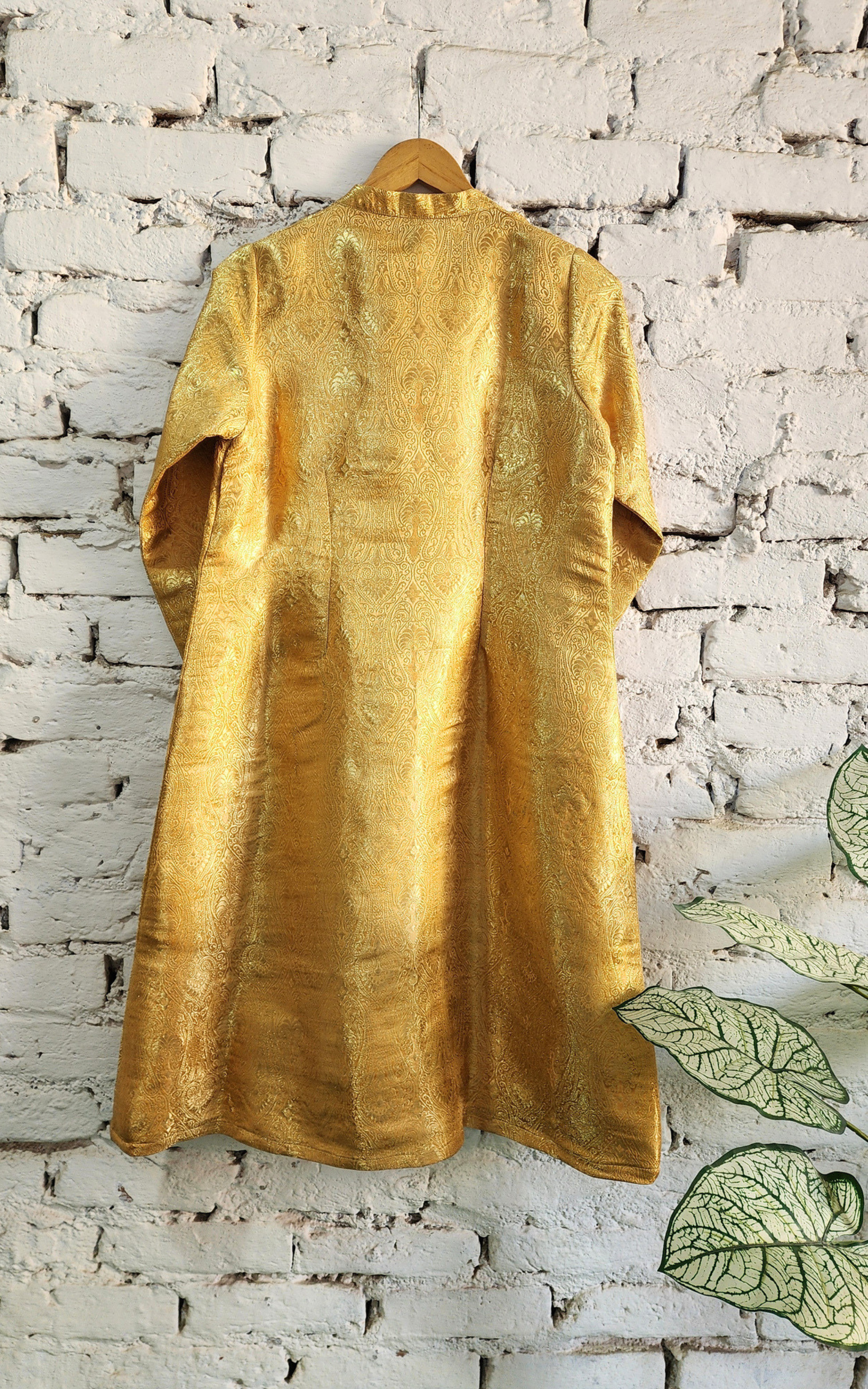 Golden Banarasi Long Jacket