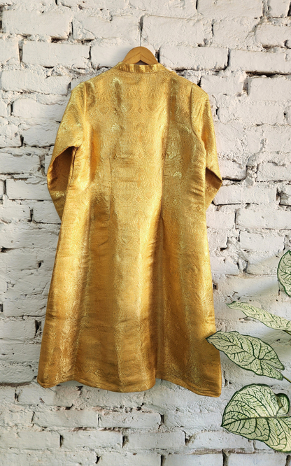 Golden Banarasi Long Jacket