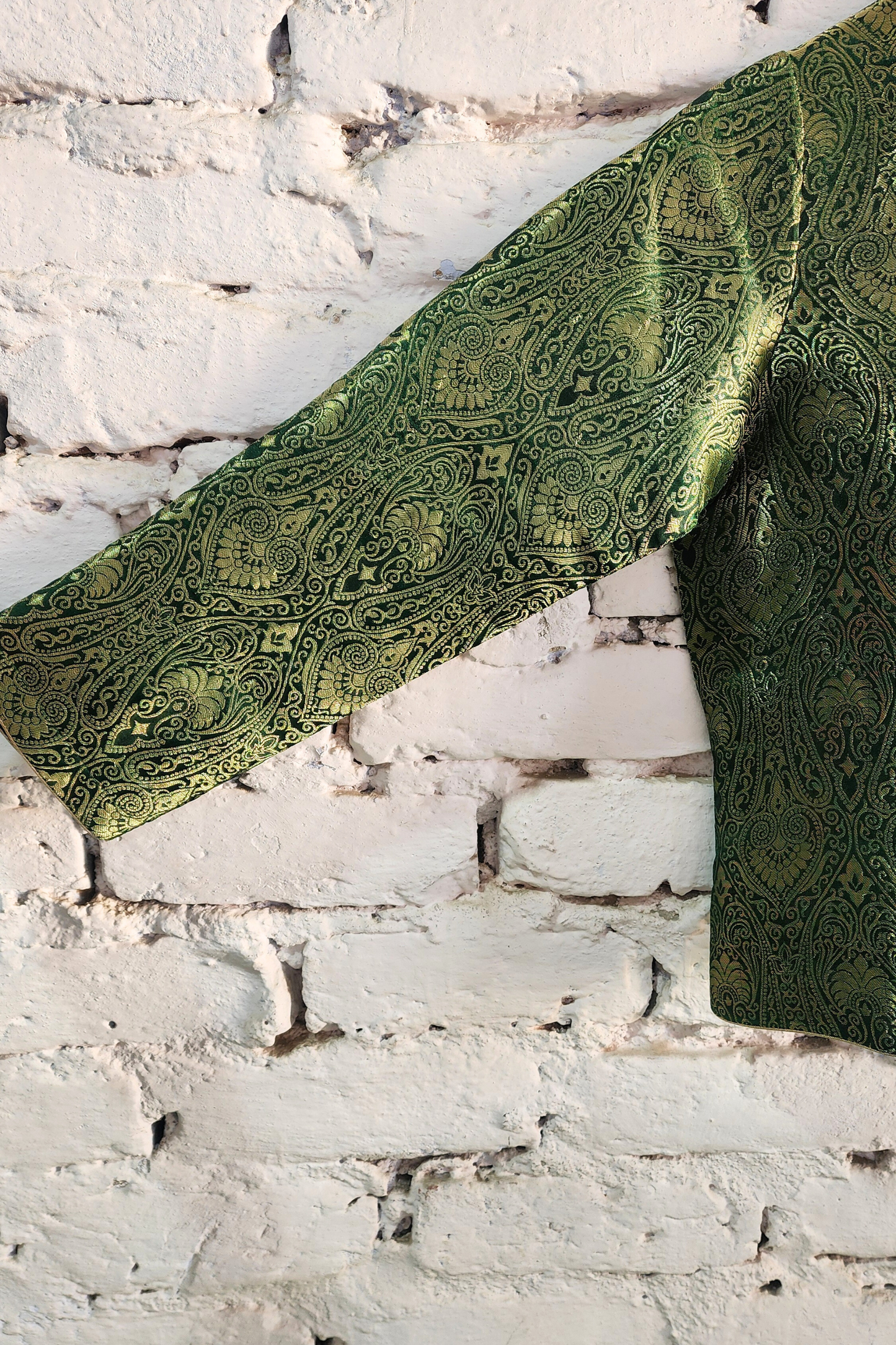 Green Banarasi Brocade Jacket Short