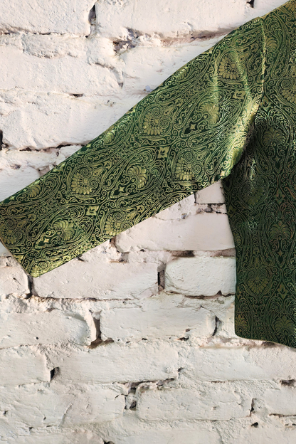 Green Banarasi Brocade Jacket Short