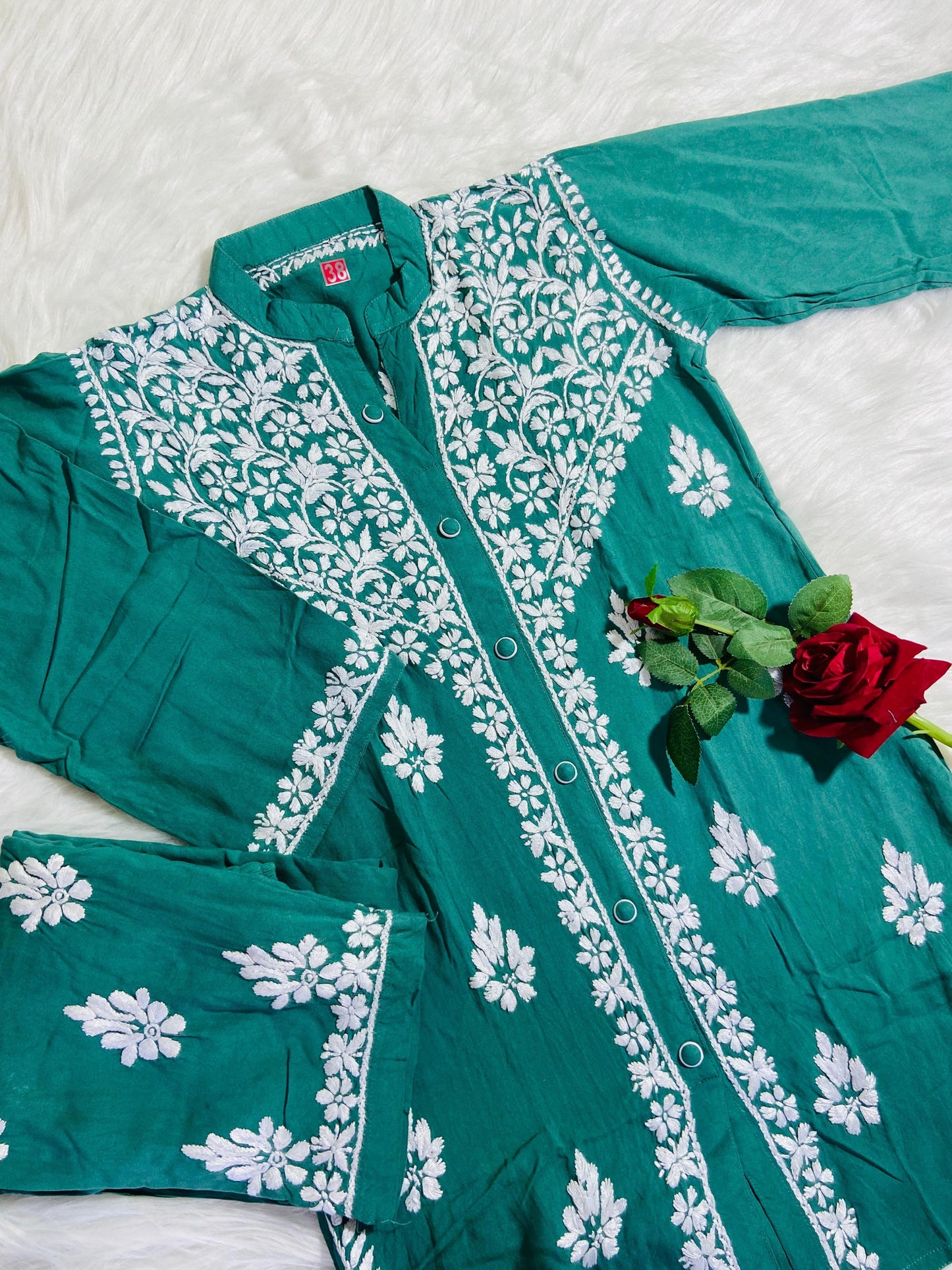 Farah Cotton Chikankari Co ord Set