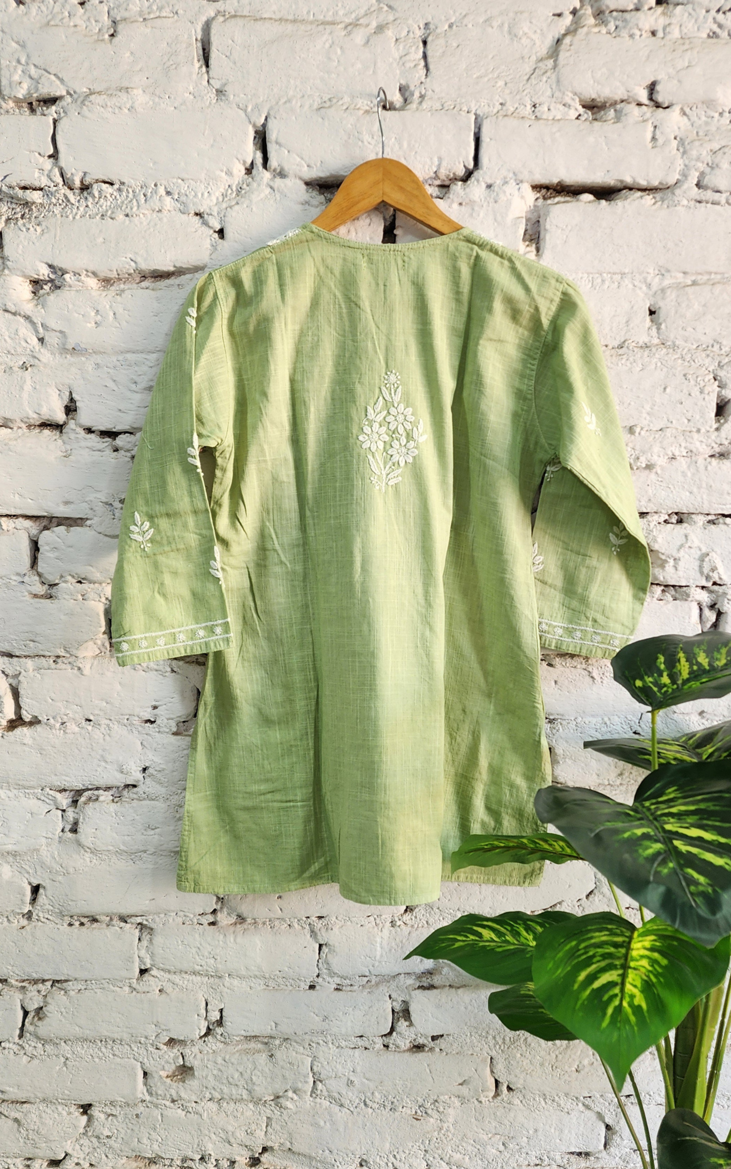 Saadgi Green Chikankari Co-Ord Set