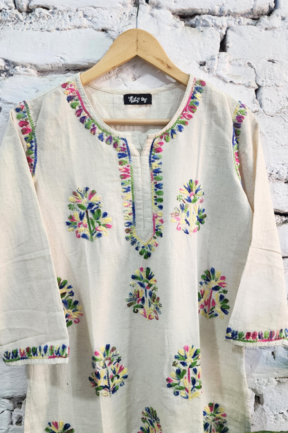 Ivory Chikankari Linen Co-ord Set