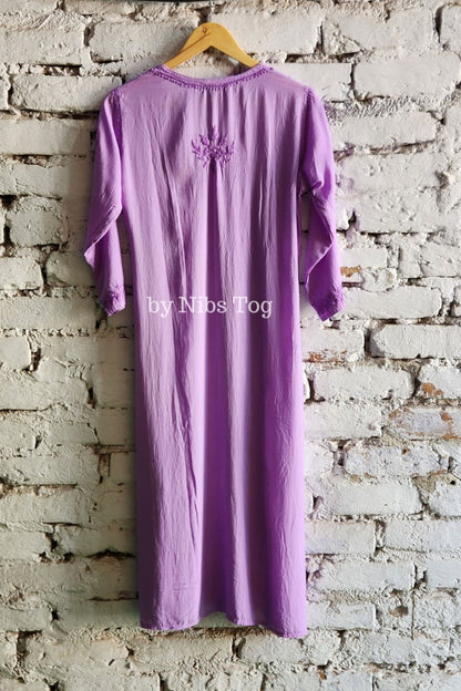Mauve Modal Cotton Chikankari Kurta Palazzo Set