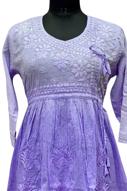 Angrakha Cotton Chikankari Short Kurta