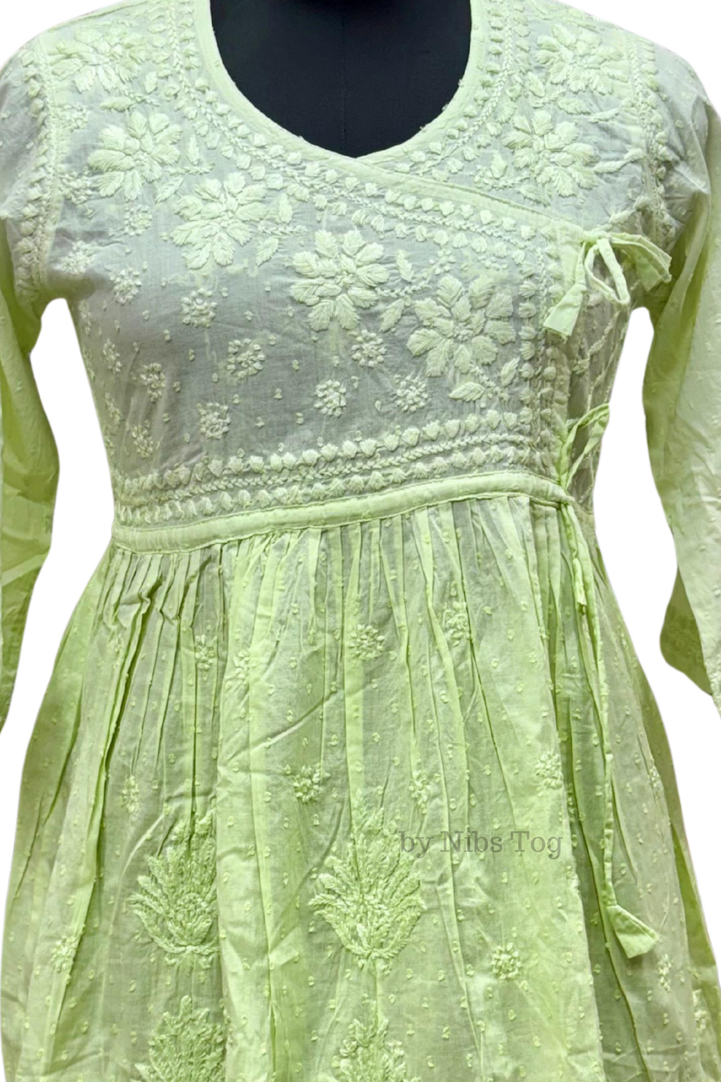 Angrakha Cotton Chikankari Short Kurta