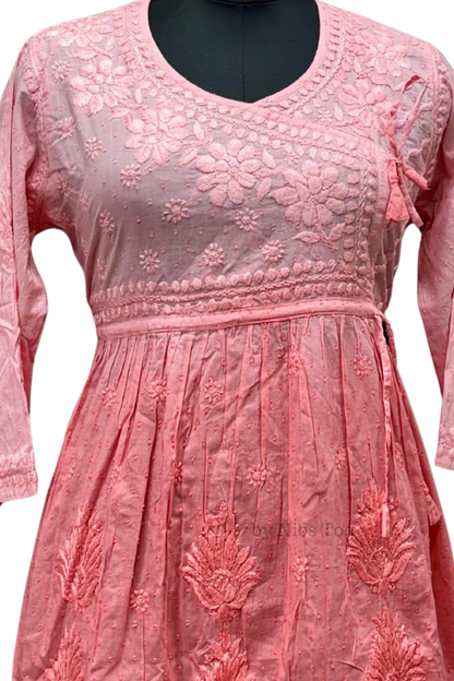 Angrakha Cotton Chikankari Short Kurta