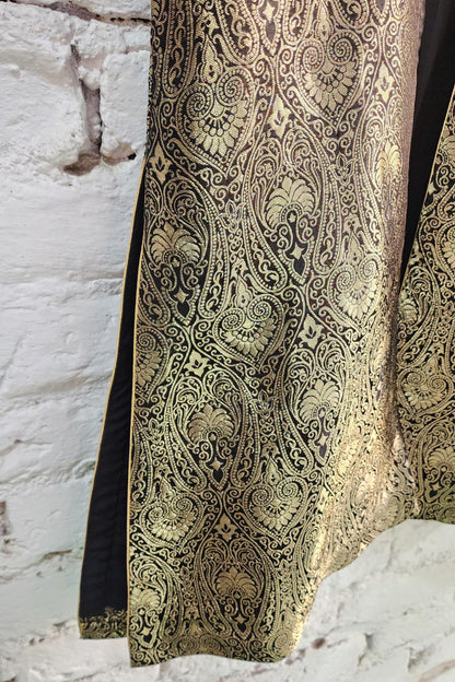 Black n Gold Banarasi Long Jacket