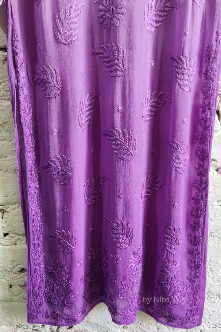 Ombre Purple Chikankari Kurta Georgette