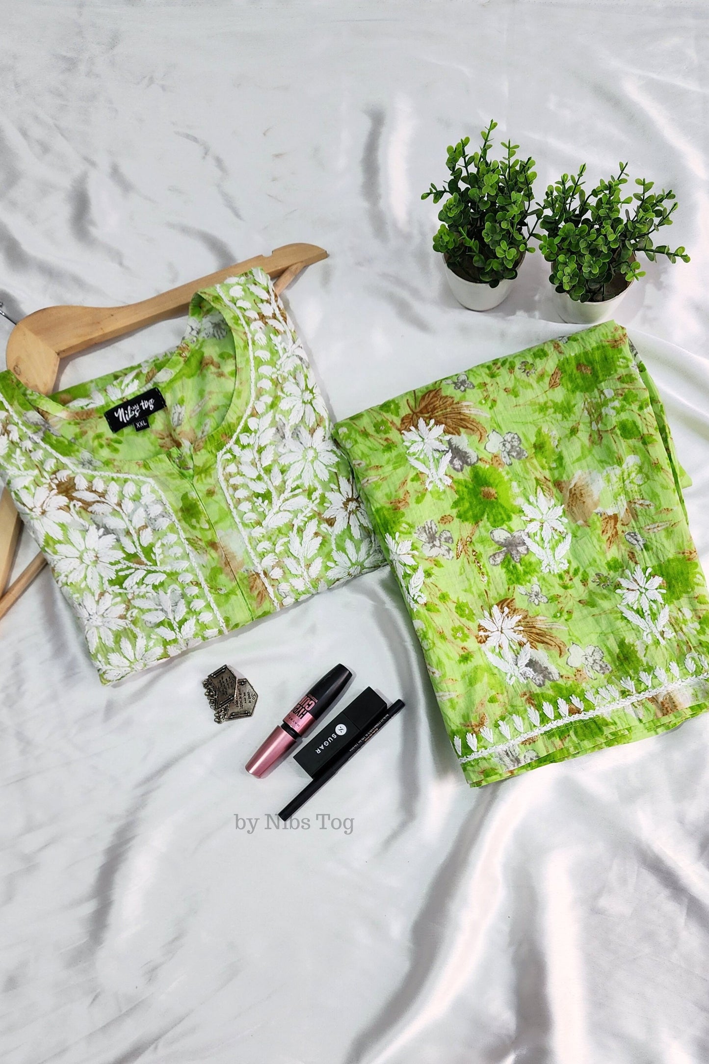 Meer Printed Cotton Chikankari Kurta Palazzo Set