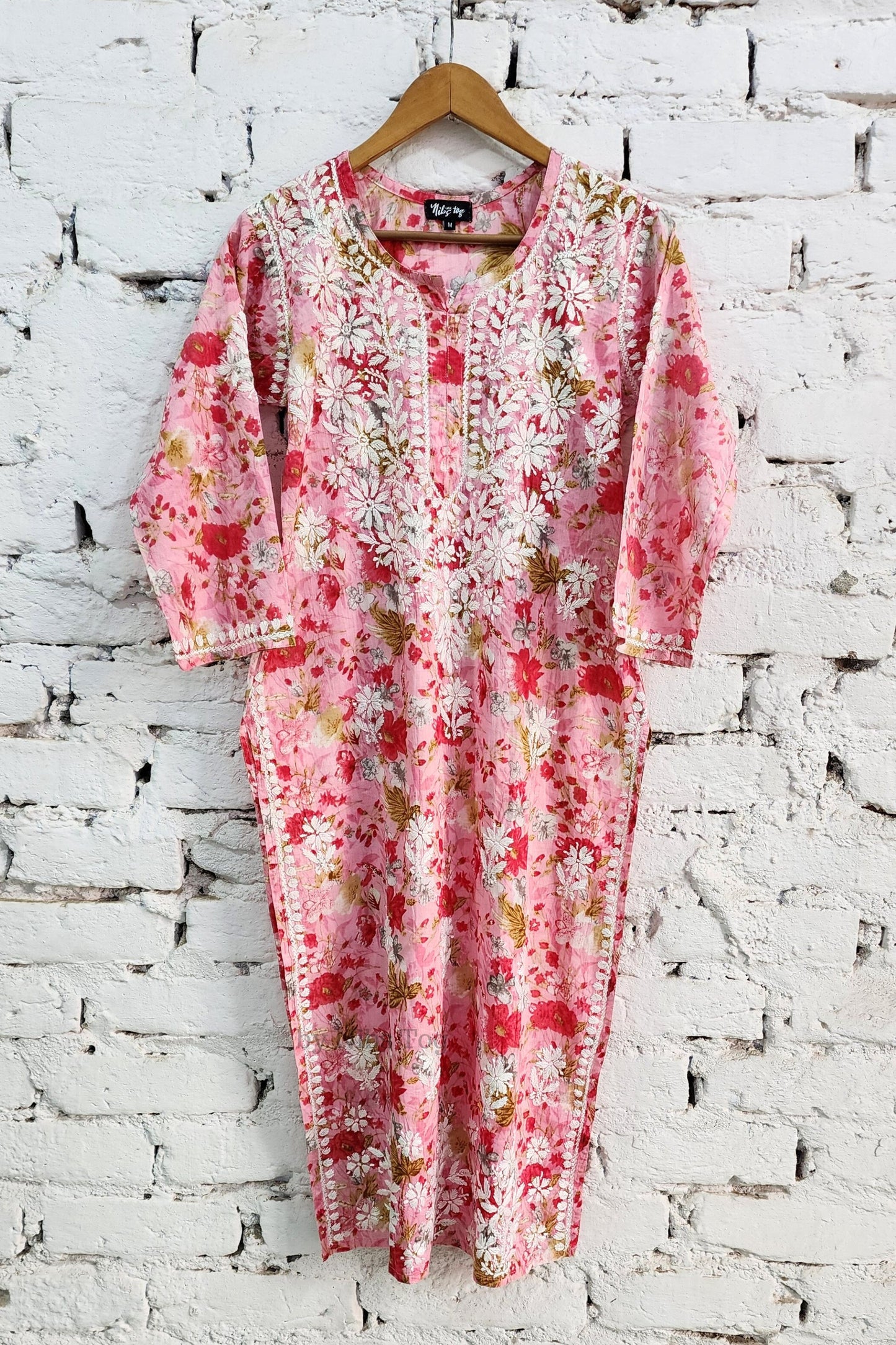 Meer Printed Cotton Chikankari Kurta Palazzo Set