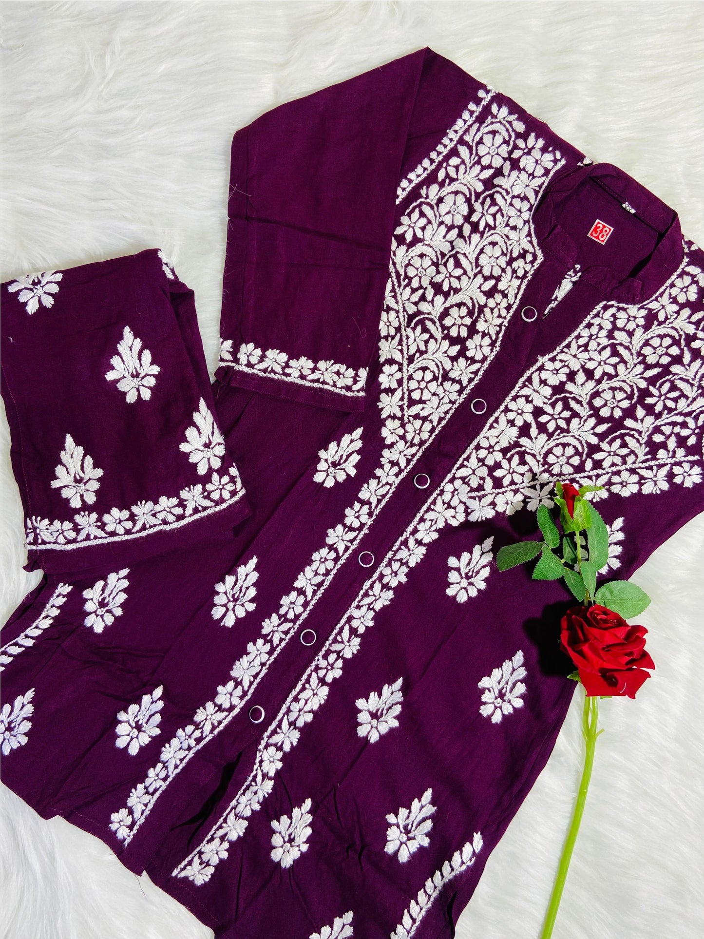 Farah Cotton Chikankari Co ord Set