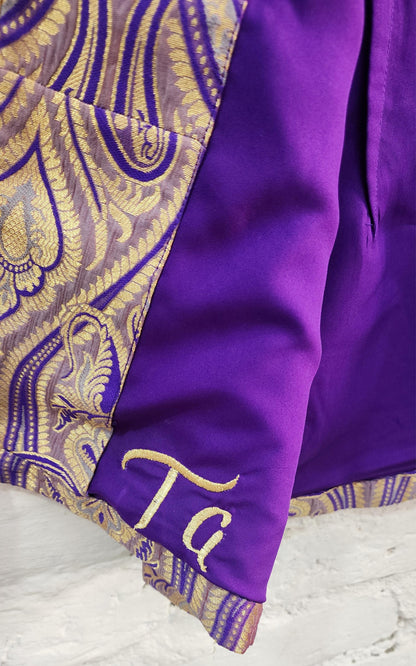Purple and gold personalized Banarasi brocade jacket — image 8