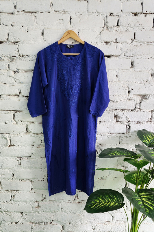 Chanderi Silk Chikankari Kurta