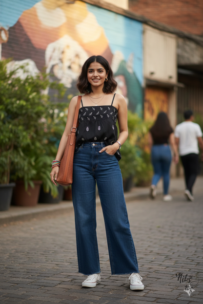 Sutr – Chikankari Strap Cotton Top