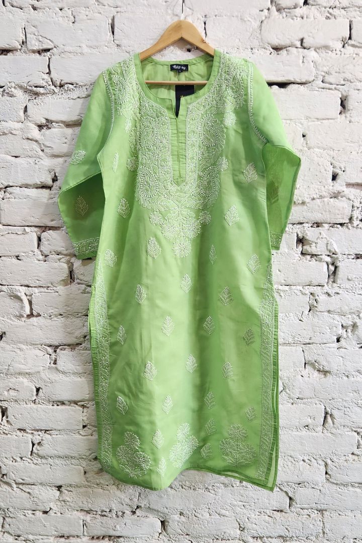 Voil Cotton Chikankari Kurta for Women