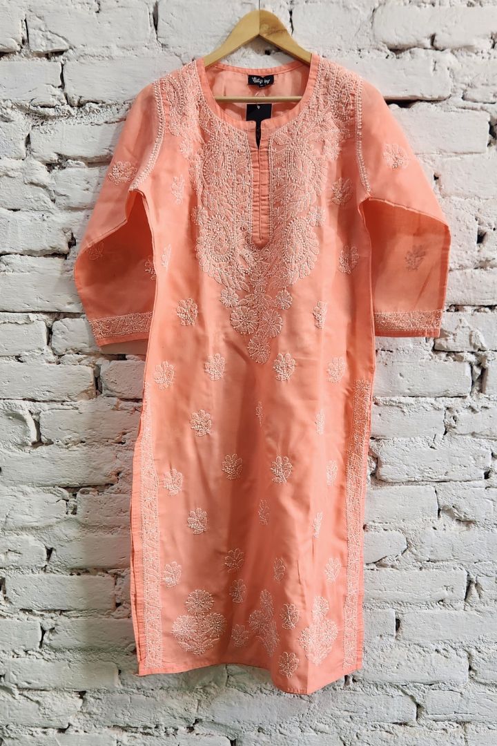 Voil Cotton Chikankari Kurta for Women