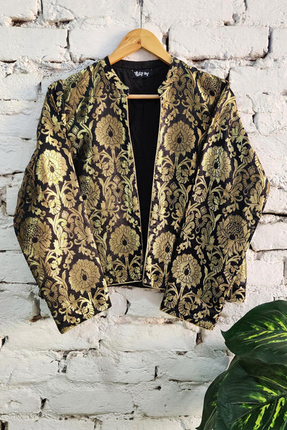 Black Gold Brocade Jacket