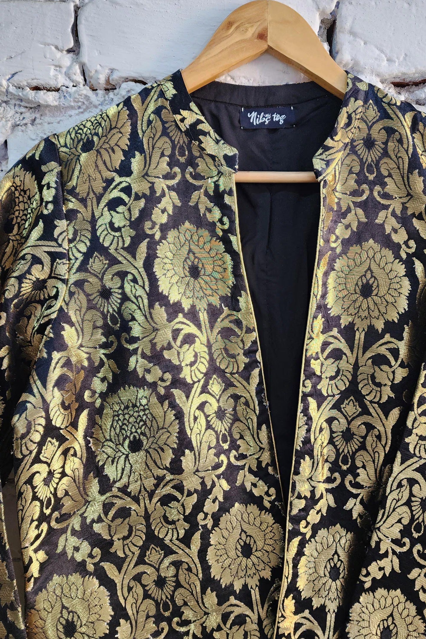 Black Gold Brocade Jacket