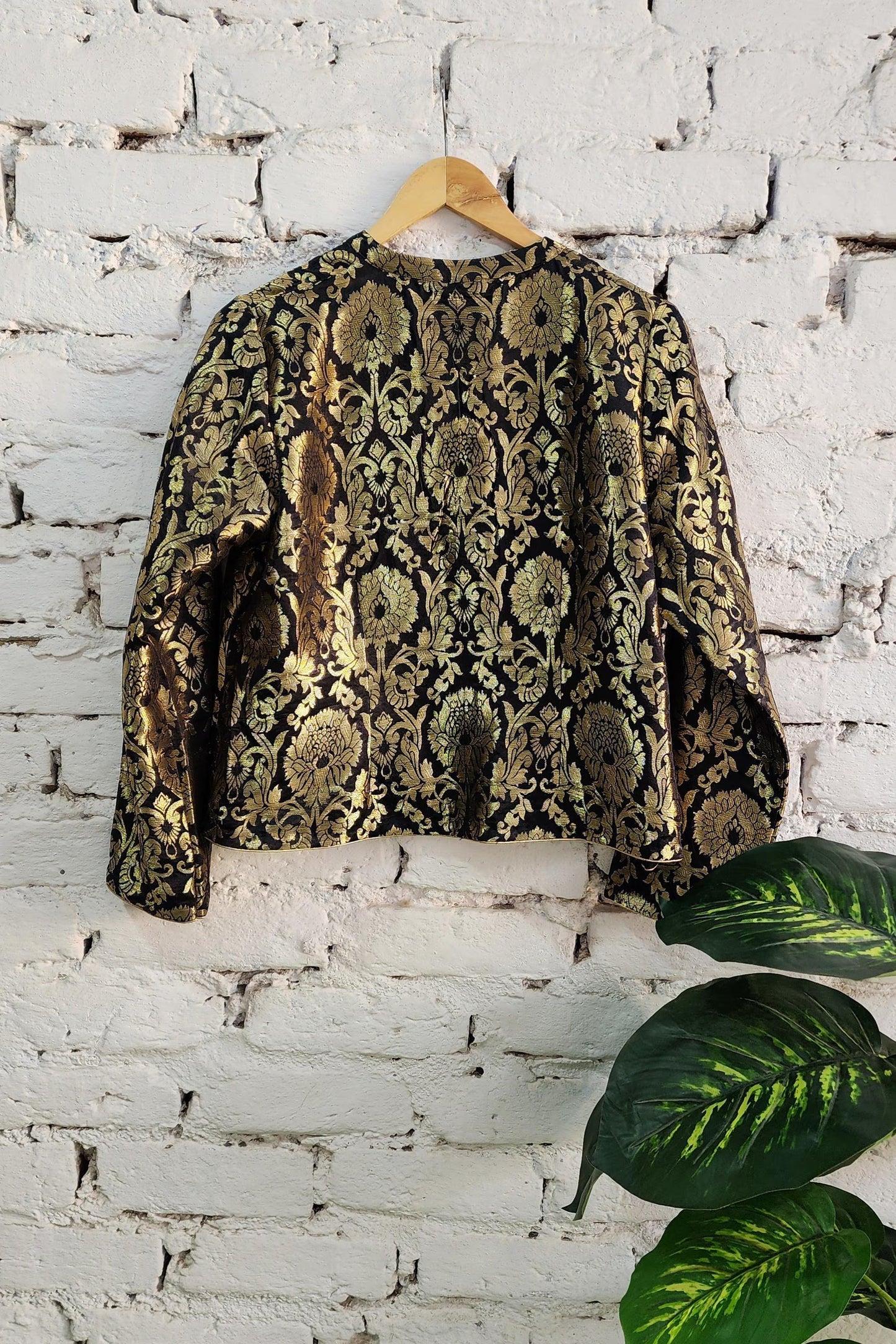Black Gold Brocade Jacket