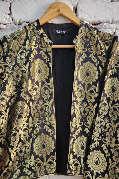 Black Gold Brocade Jacket