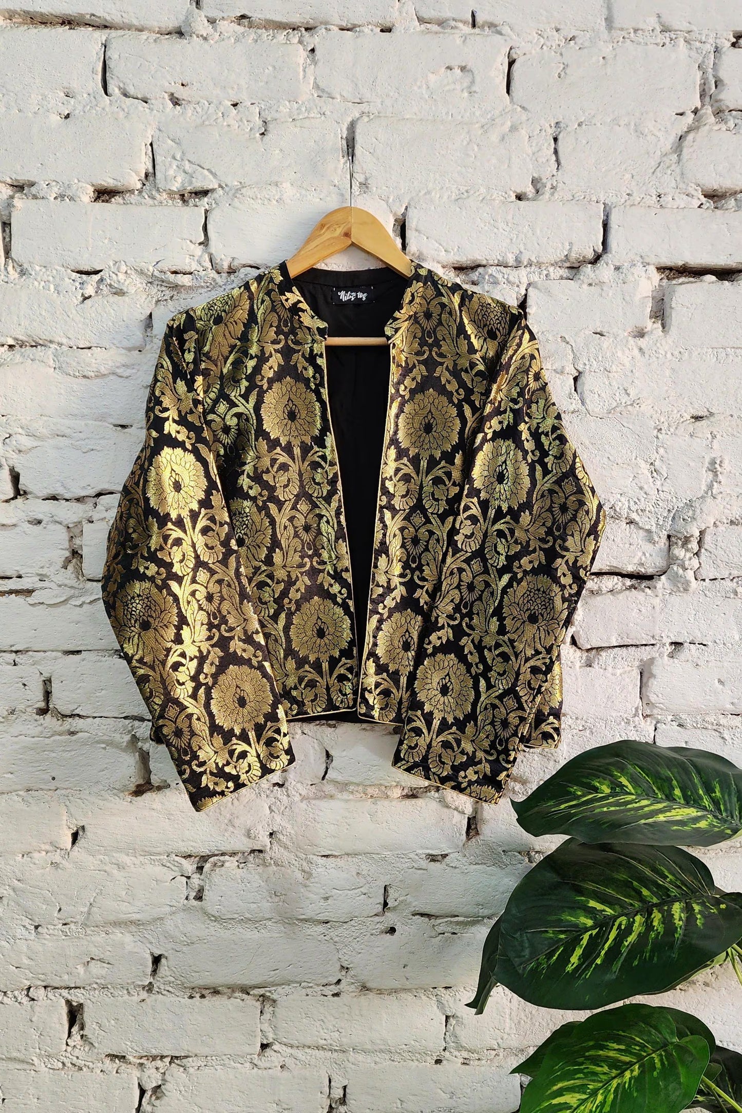Black Gold Brocade Jacket