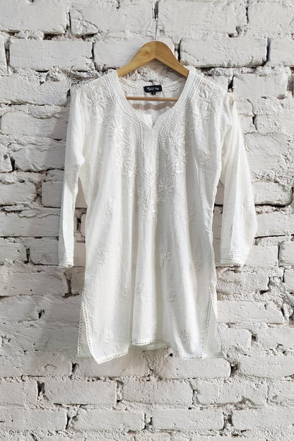 Anaya Mulmul Chikankari Short Kurta for Women