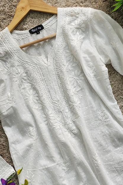 Anaya Mulmul Chikankari Short Kurta for Women