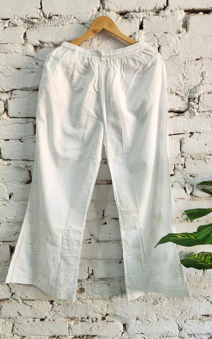 Saadgi White Chikankari Co-Ord Set