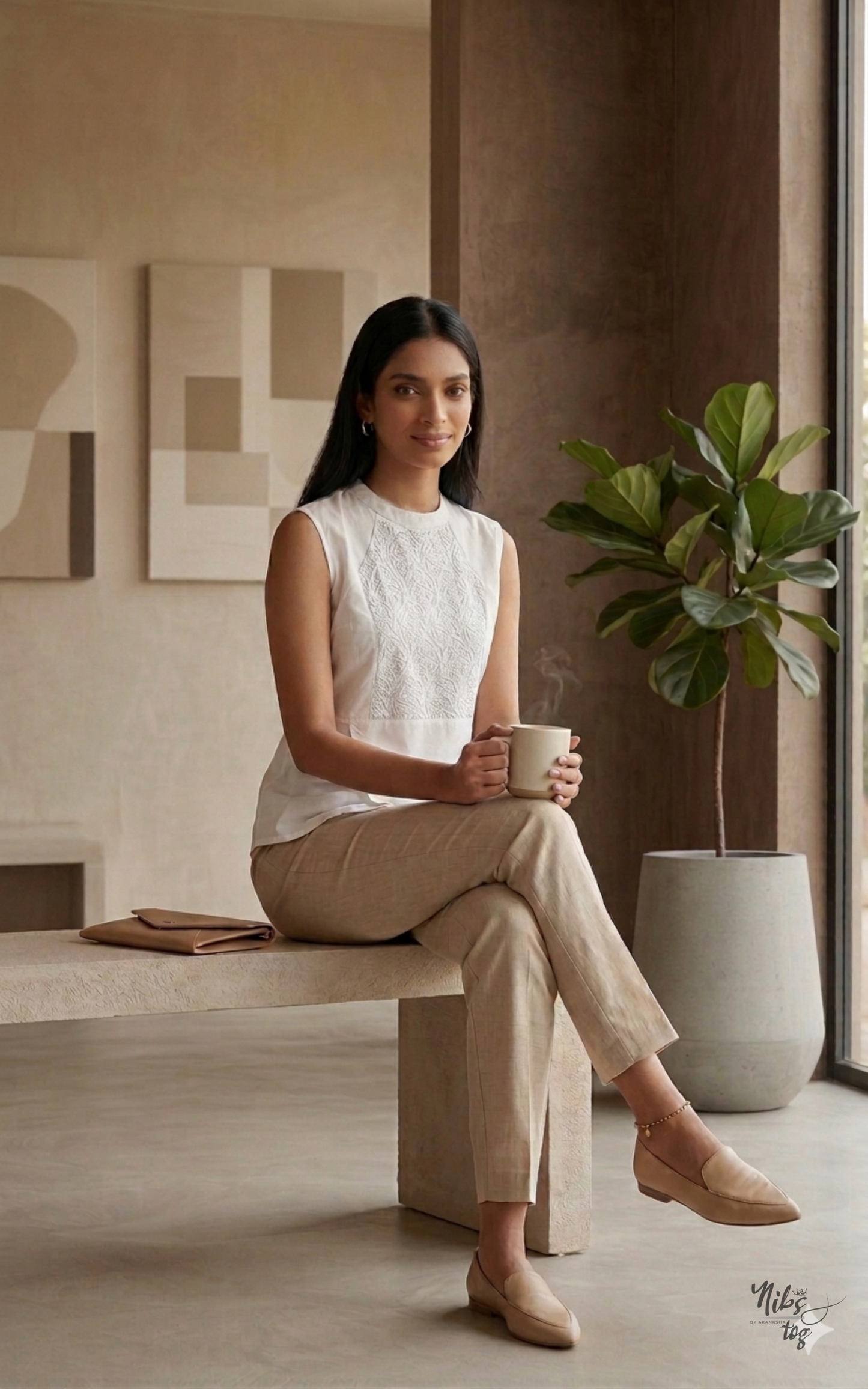 Diva White Chikankari Sleeveless Top