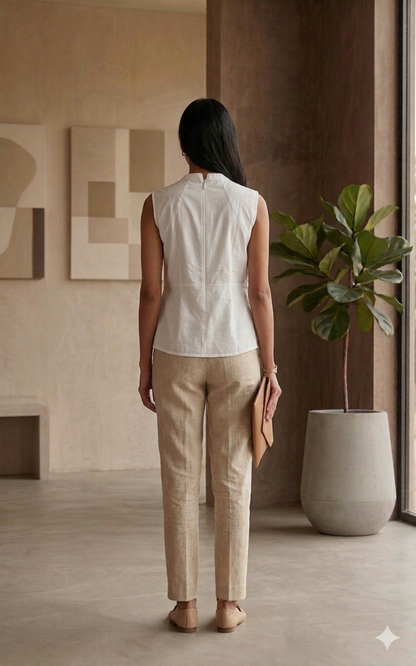 Diva White Chikankari Sleeveless Top